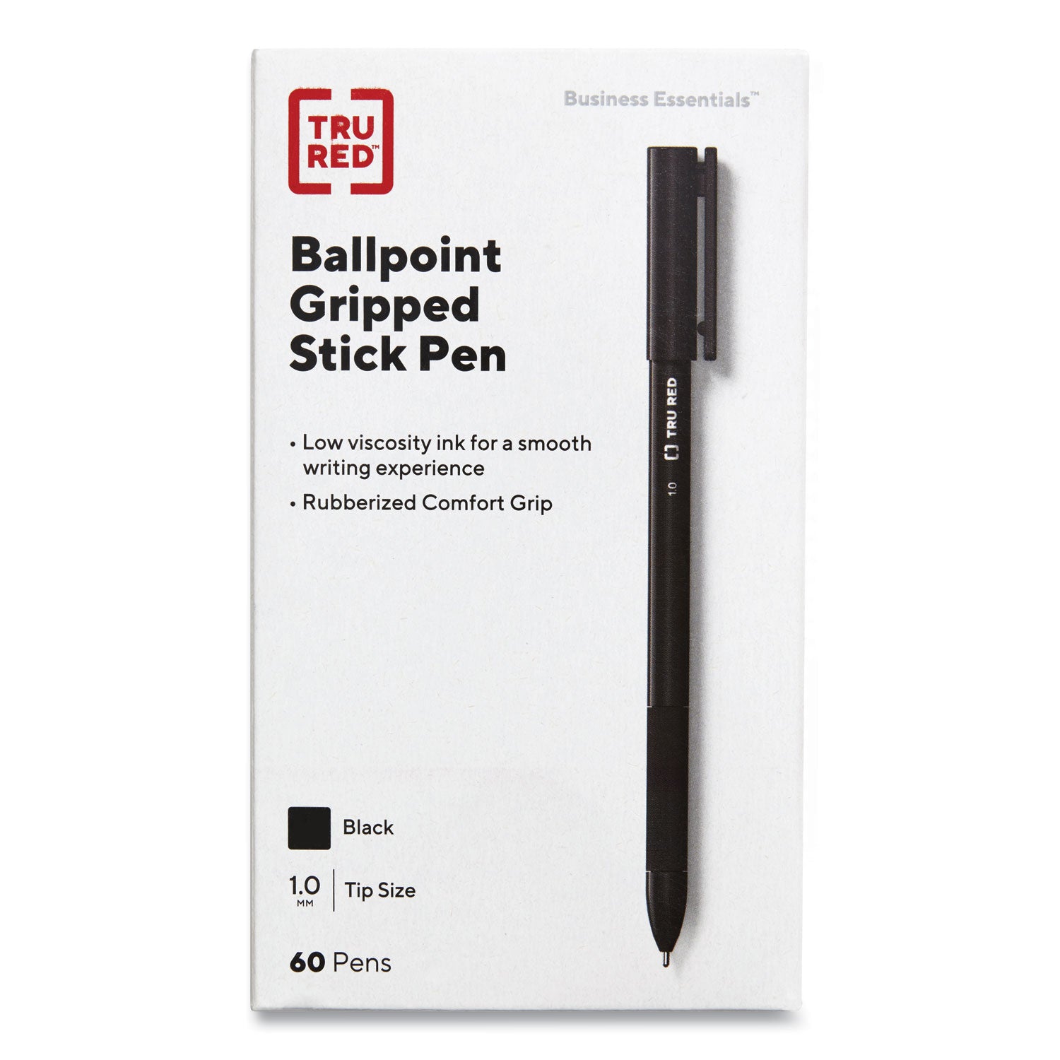 gripped-ballpoint-pen-stick-medium-1-mm-black-ink-black-barrel-60-pack_tud24328152 - 1