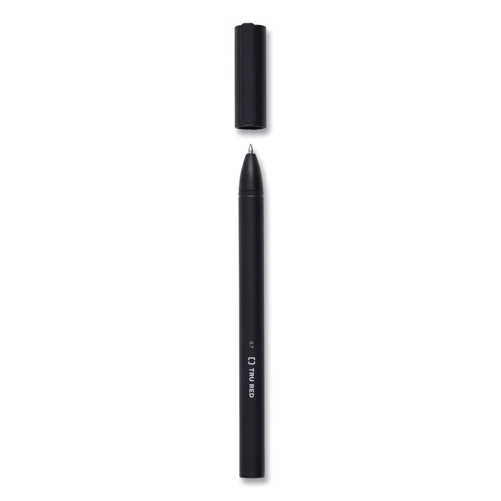 Quick Dry Gel Pen, Retractable, Medium 0.7 mm, Black Ink, Black Barrel, 5/Pack