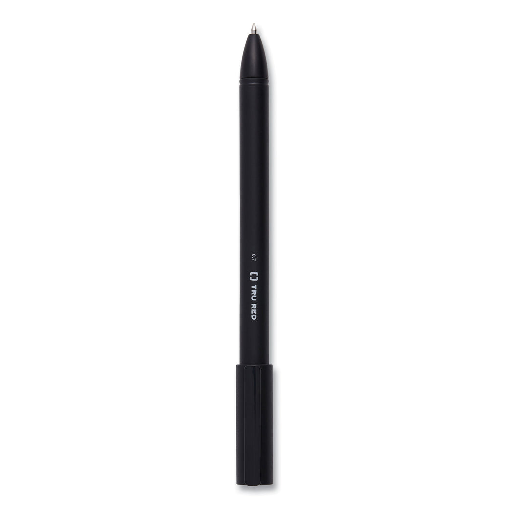 Quick Dry Gel Pen, Retractable, Medium 0.7 mm, Black Ink, Black Barrel, 5/Pack