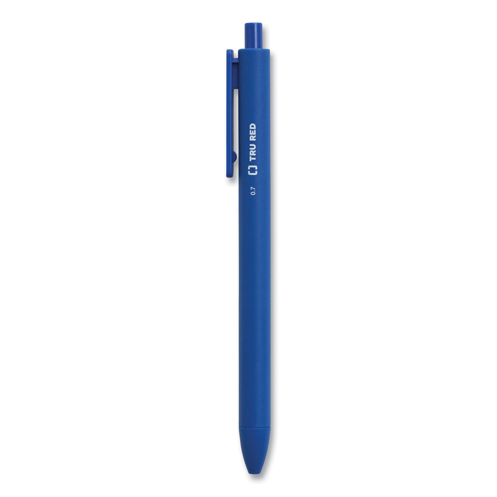 Quick Dry Gel Pen, Retractable, Medium 0.7 mm, Blue Ink, Blue Barrel, Dozen