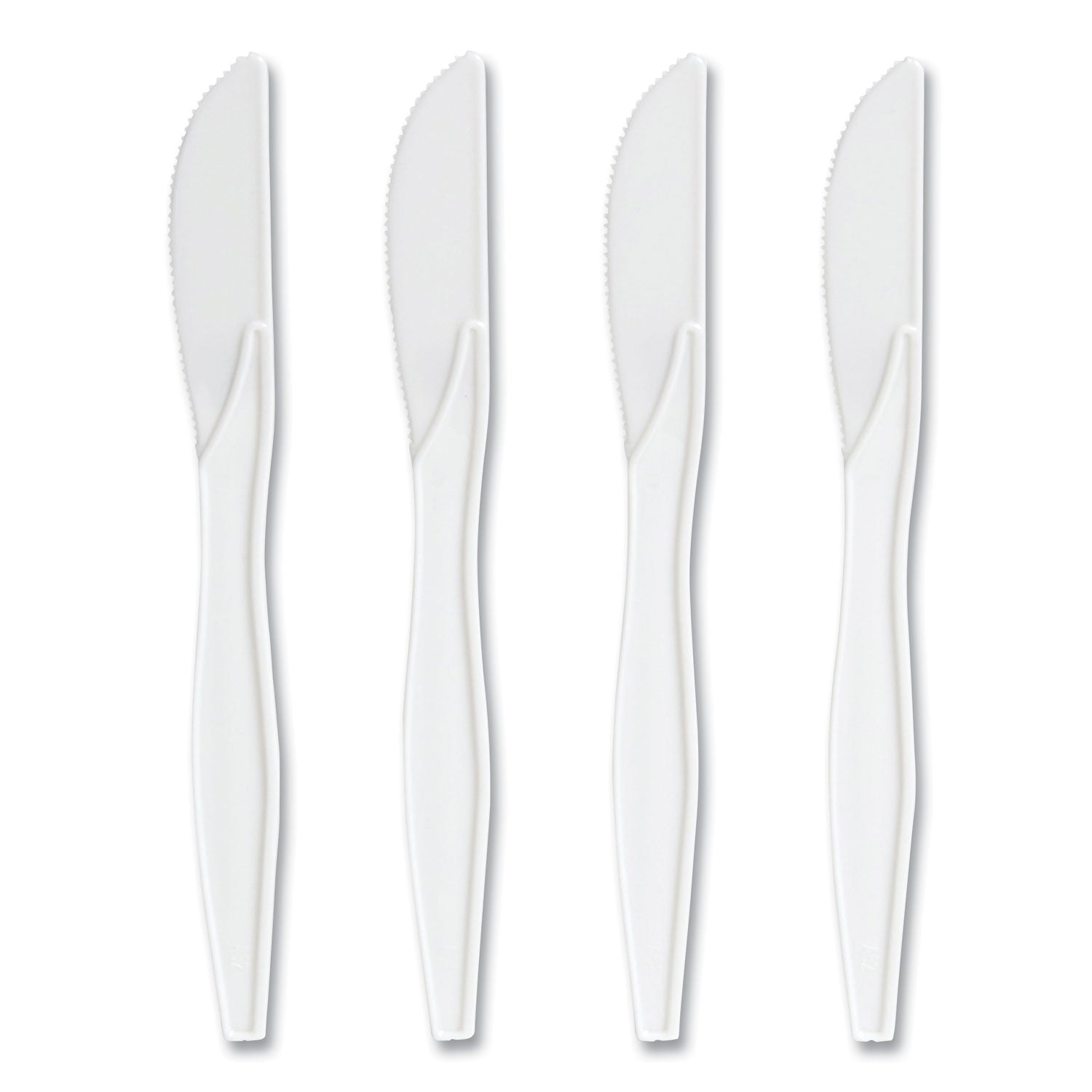 Mediumweight Plastic Cutlery, Knife, White, 1,000/Pack