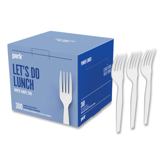 Eco-ID Mediumweight Compostable Cutlery, Fork, White, 300/Pack