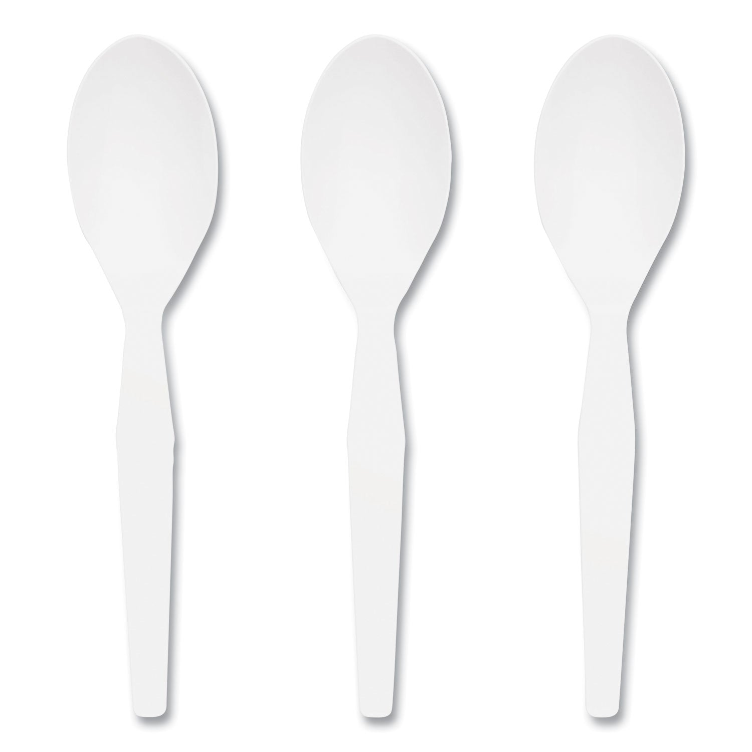 Mediumweight Plastic Cutlery, Teaspoon, White, 1,000/Pack