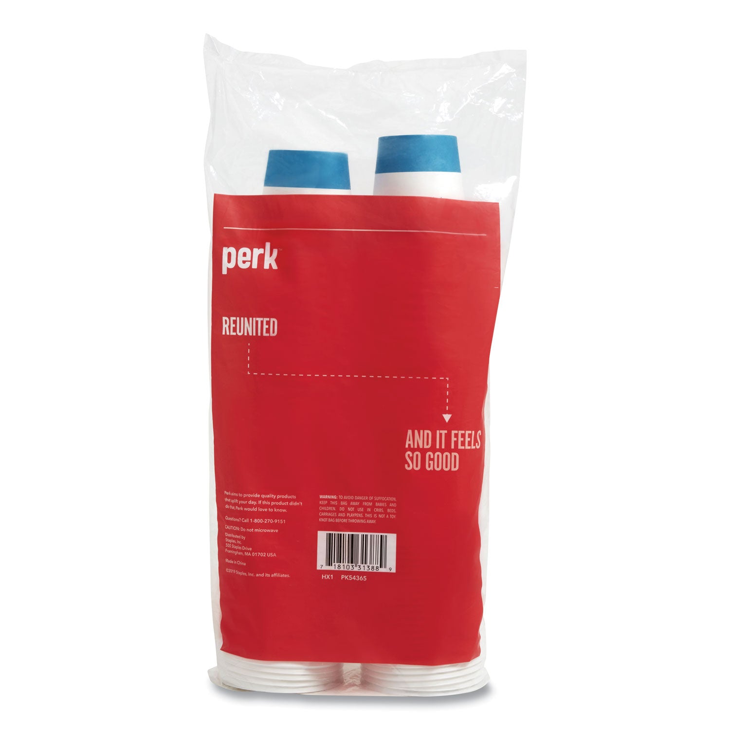 Plastic Cold Cups, 16 oz, Blue, 50/Pack