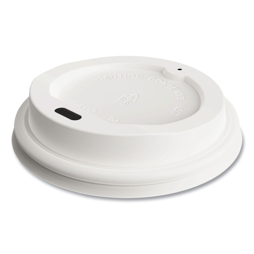 Plastic Hot Cup Lids, Fits 8 oz Cups, White, 50/Pack