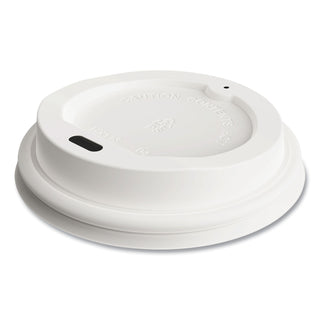 Plastic Hot Cup Lids, Fits 8 oz Cups, White, 50/Pack