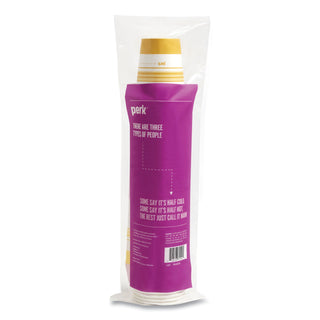 Paper Hot Cups, 16 oz, White/Orange, 50/Pack
