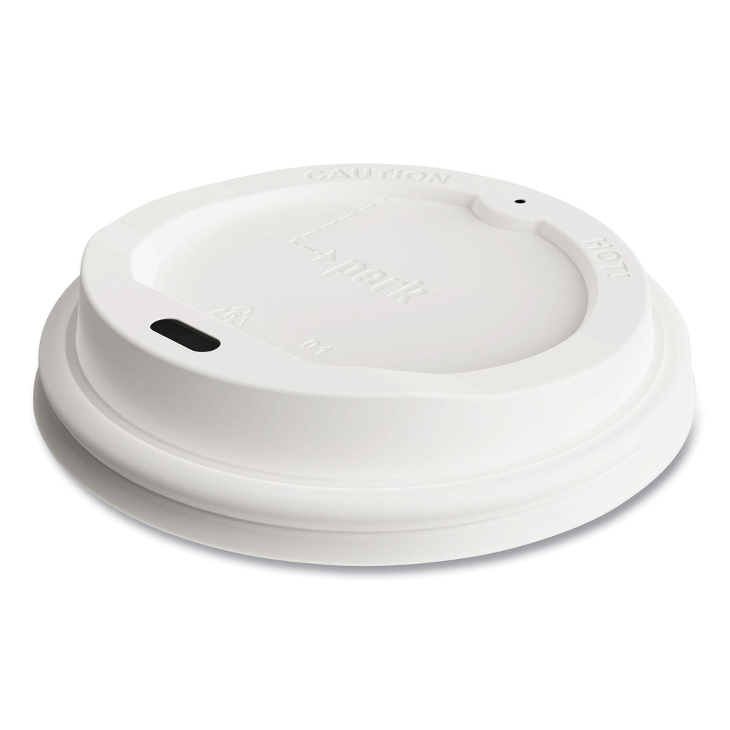 Plastic Hot Cup Lids, Fits 10 oz, 12 oz, 16 oz Cups, White, 50/Pack