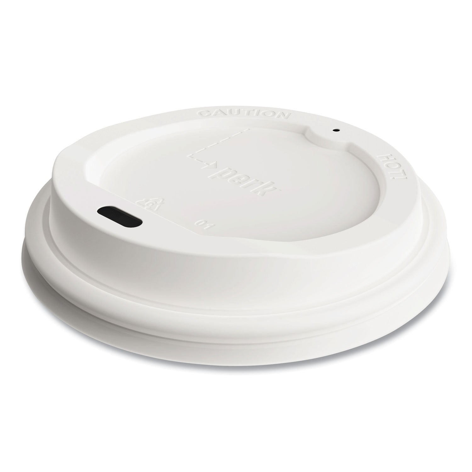 Plastic Hot Cup Lids, Fits 10 oz, 12 oz, 16 oz Cups, White, 50/Pack