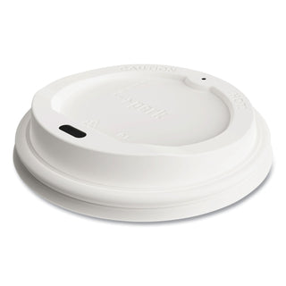 Plastic Hot Cup Lids, Fits 10 oz, 12 oz, 16 oz Cups, White, 50/Pack