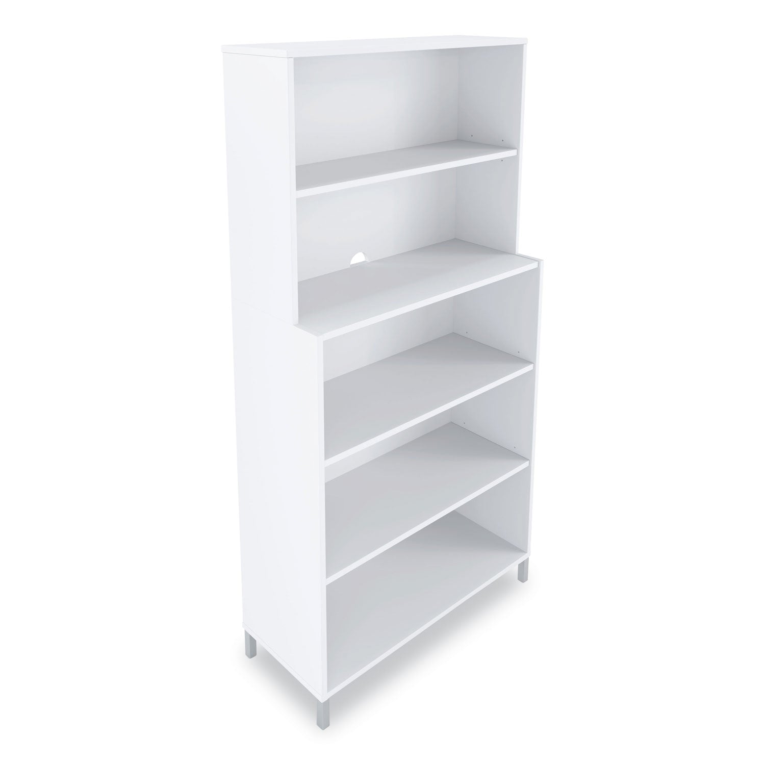 essentials-laminate-bookcase-five-shelf-358w-x-149d-x-72h-white_uos24398952 - 1