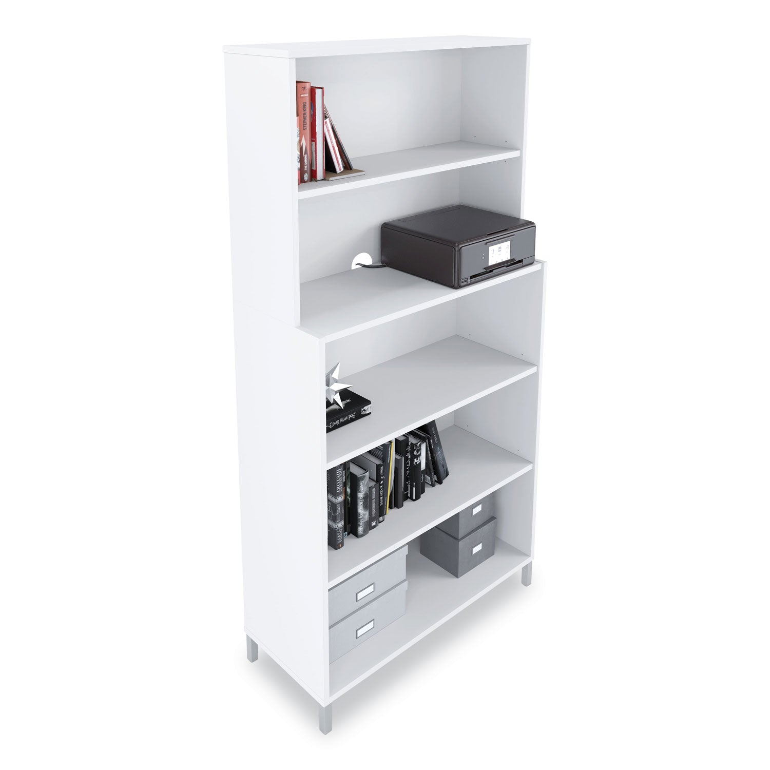 essentials-laminate-bookcase-five-shelf-358w-x-149d-x-72h-white_uos24398952 - 3