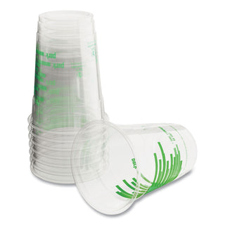Eco-ID Compostable PLA Corn Plastic Cold Cups, 16 oz, Clear/Green, 50/Pack, 6 Packs/Carton