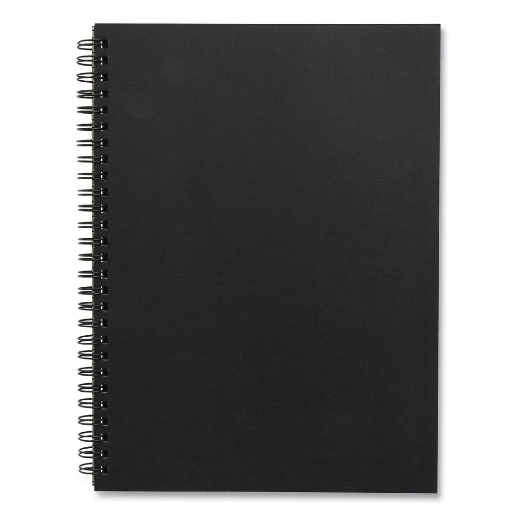 Wirebound Soft-Cover Business-Meeting Journal, 1 Subject, Meeting-Minutes/Notes Format, Black Cover, 9.5 x 6.5, 80 Sheets