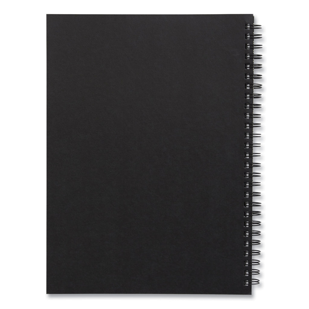 Wirebound Soft-Cover Business-Meeting Journal, 1 Subject, Meeting-Minutes/Notes Format, Black Cover, 9.5 x 6.5, 80 Sheets
