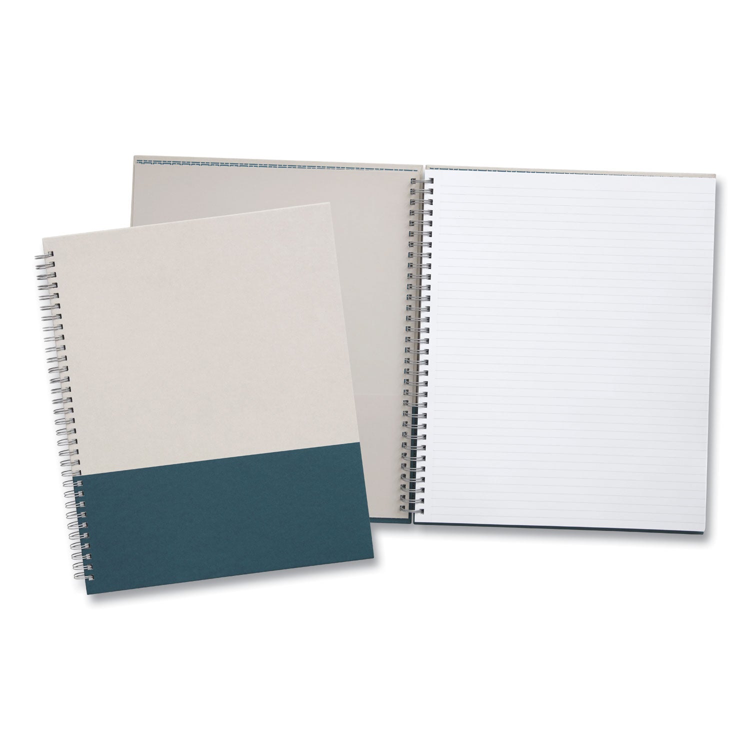 wirebound-hardcover-notebook-1-subject-narrow-rule-gray-teal-cover-80-11-x-85-sheets_tud24383517 - 2