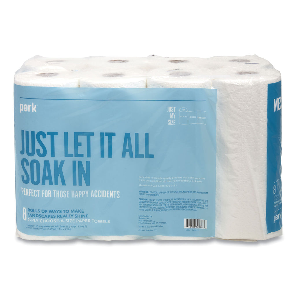 Choose-A-Size Kitchen Roll Paper Towels, 2-Ply, 5.9 x 11, White, 116 Sheets/Roll, 8 Rolls/Pack