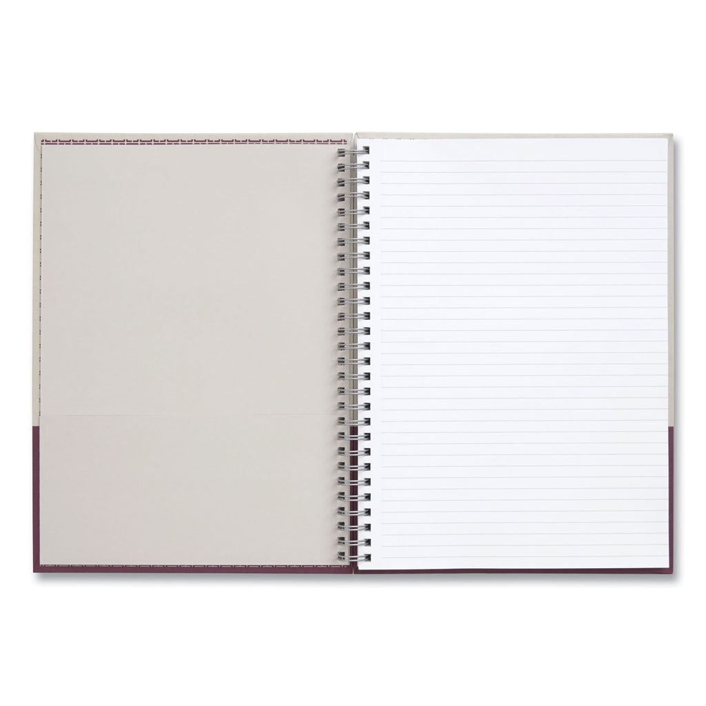 Wirebound Hardcover Notebook, 1-Subject, Narrow Rule, Gray/Purple Cover, (80) 9.5 x 6.5 Sheets