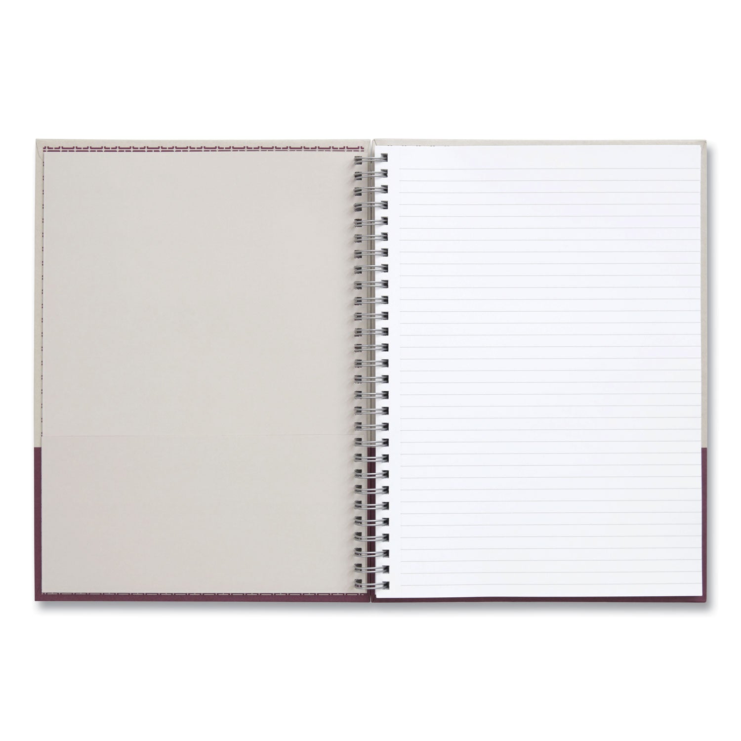Wirebound Hardcover Notebook, 1-Subject, Narrow Rule, Gray/Purple Cover, (80) 9.5 x 6.5 Sheets
