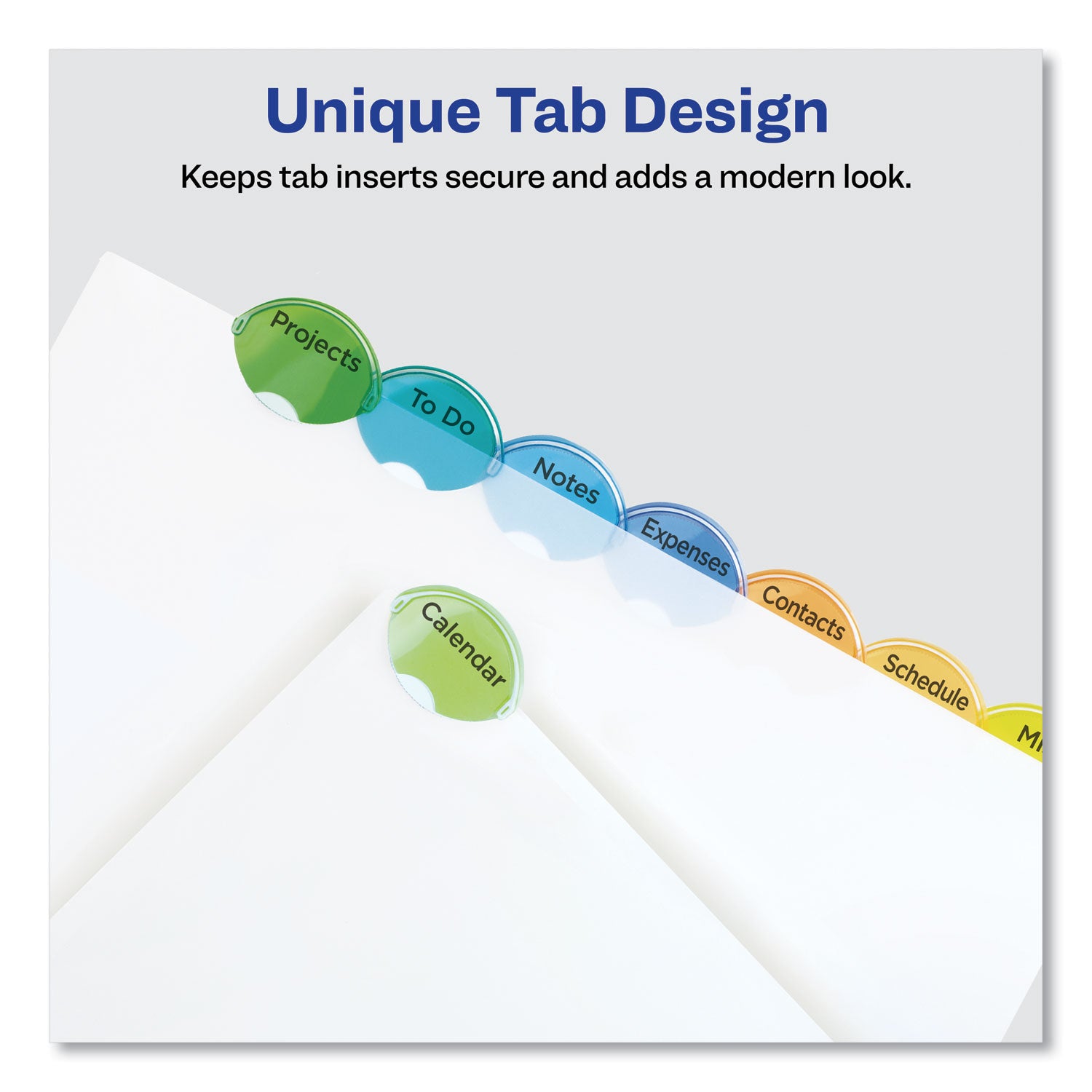 Insertable Style Edge Tab Plastic Dividers, 8-Tab, 11 x 8.5, Translucent, 1 Set - 