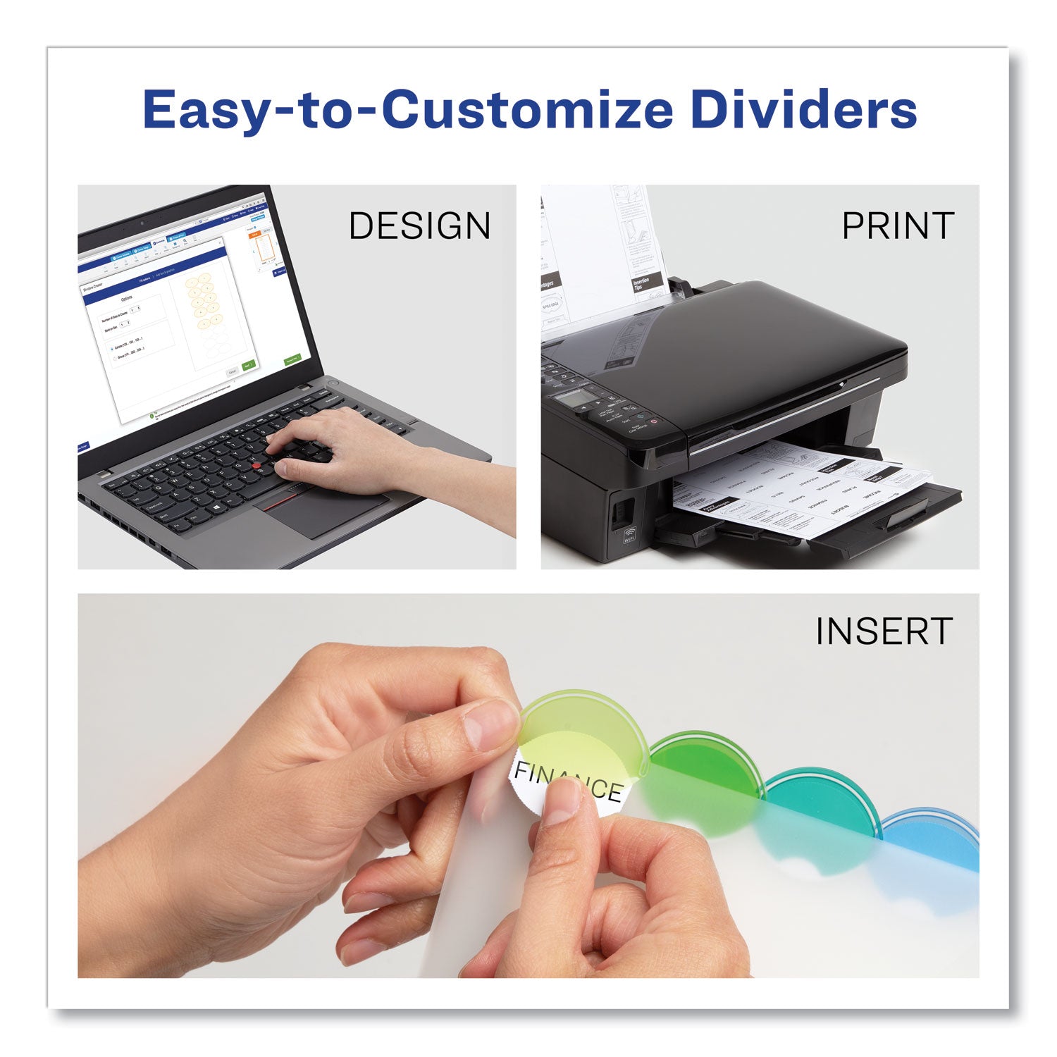 Insertable Style Edge Tab Plastic Dividers, 8-Tab, 11 x 8.5, Translucent, 1 Set - 