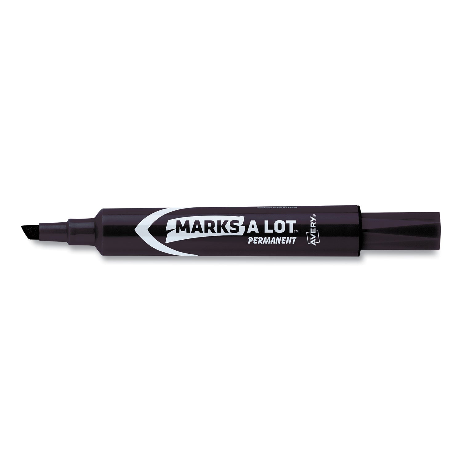 MARKS A LOT Regular Desk-Style Permanent Marker, Broad Chisel Tip, Black, Dozen (7888) - 