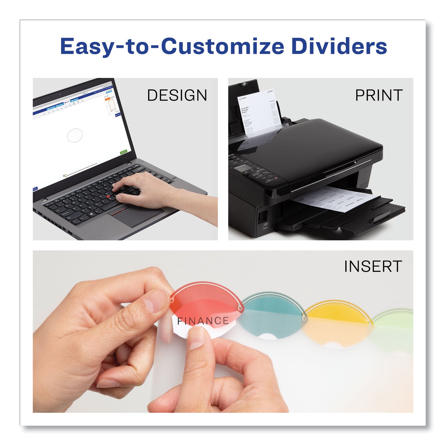 Insertable Style Edge Tab Plastic Dividers, 7-Hole Punched, 5-Tab, 8.5 x 5.5, Translucent, 1 Set - 