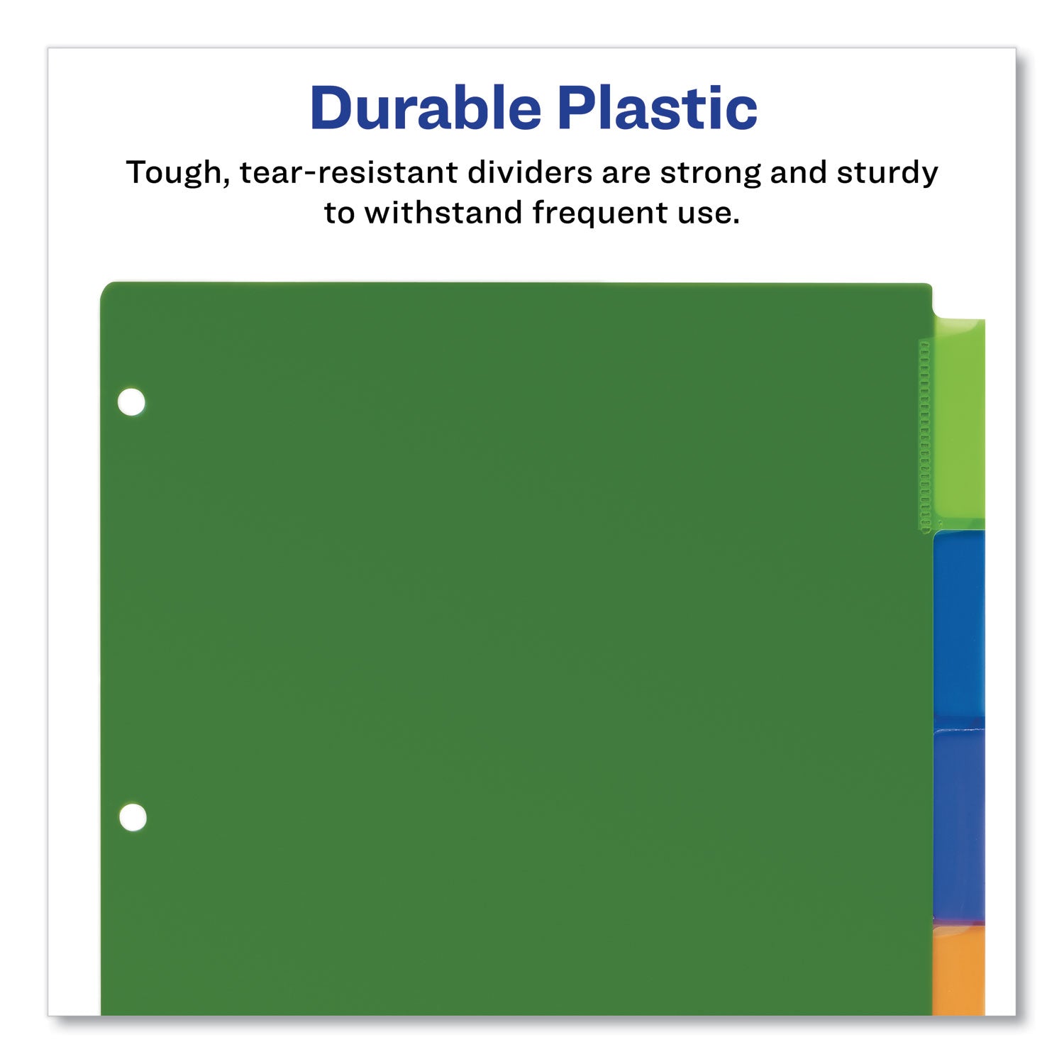 Insertable Big Tab Plastic Dividers, 5-Tab, 11 x 8.5, Assorted, 1 Set - 