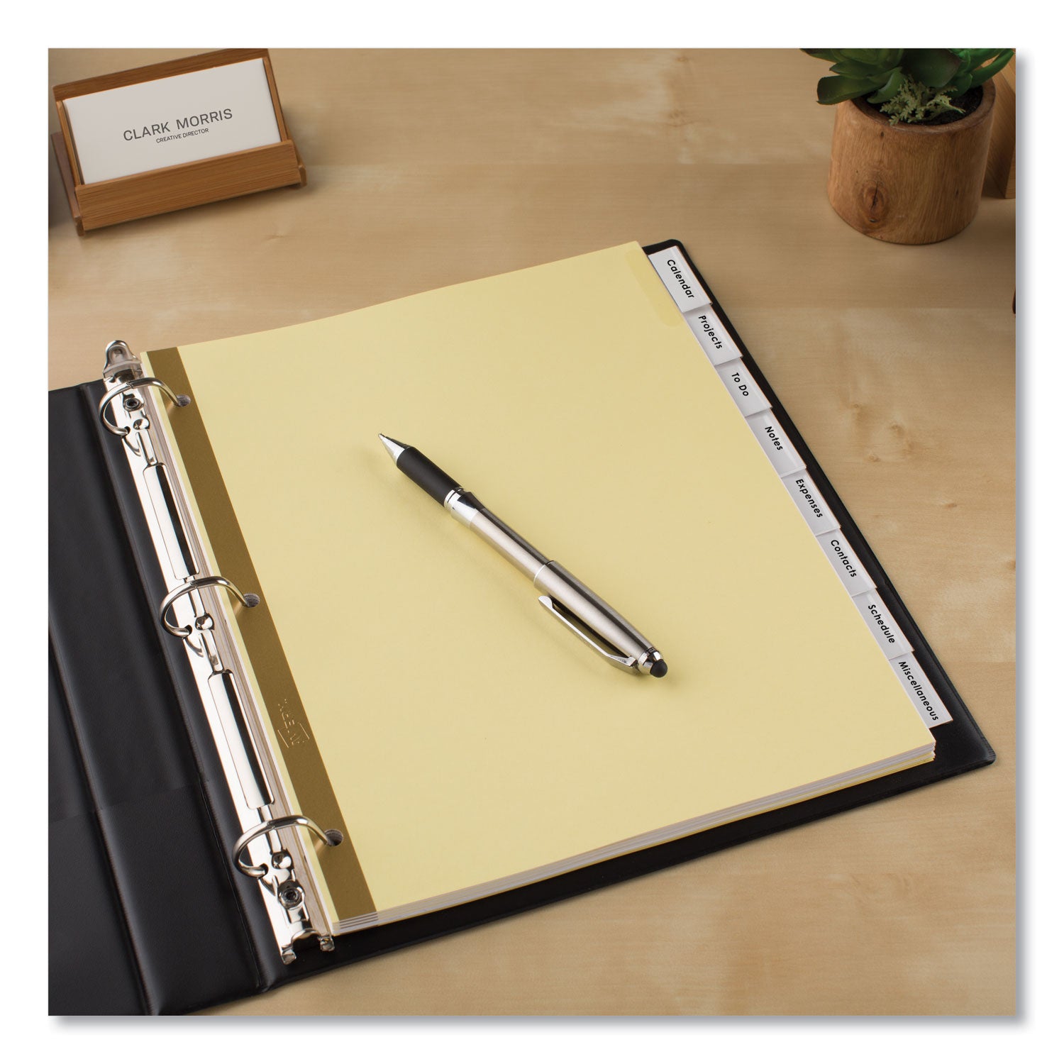 Insertable Big Tab Dividers, 8-Tab, Double-Sided Gold Edge Reinforcing, 11 x 8.5, Buff, Clear Tabs, 24 Sets
