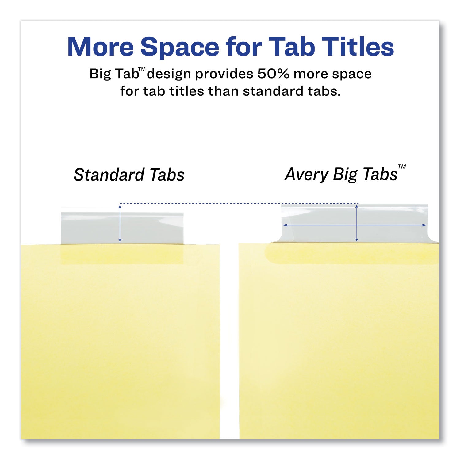 Insertable Big Tab Dividers, 5-Tab, Double-Sided Gold Edge Reinforcing, 11 x 8.5, Buff, Clear Tabs, 24 Sets - 