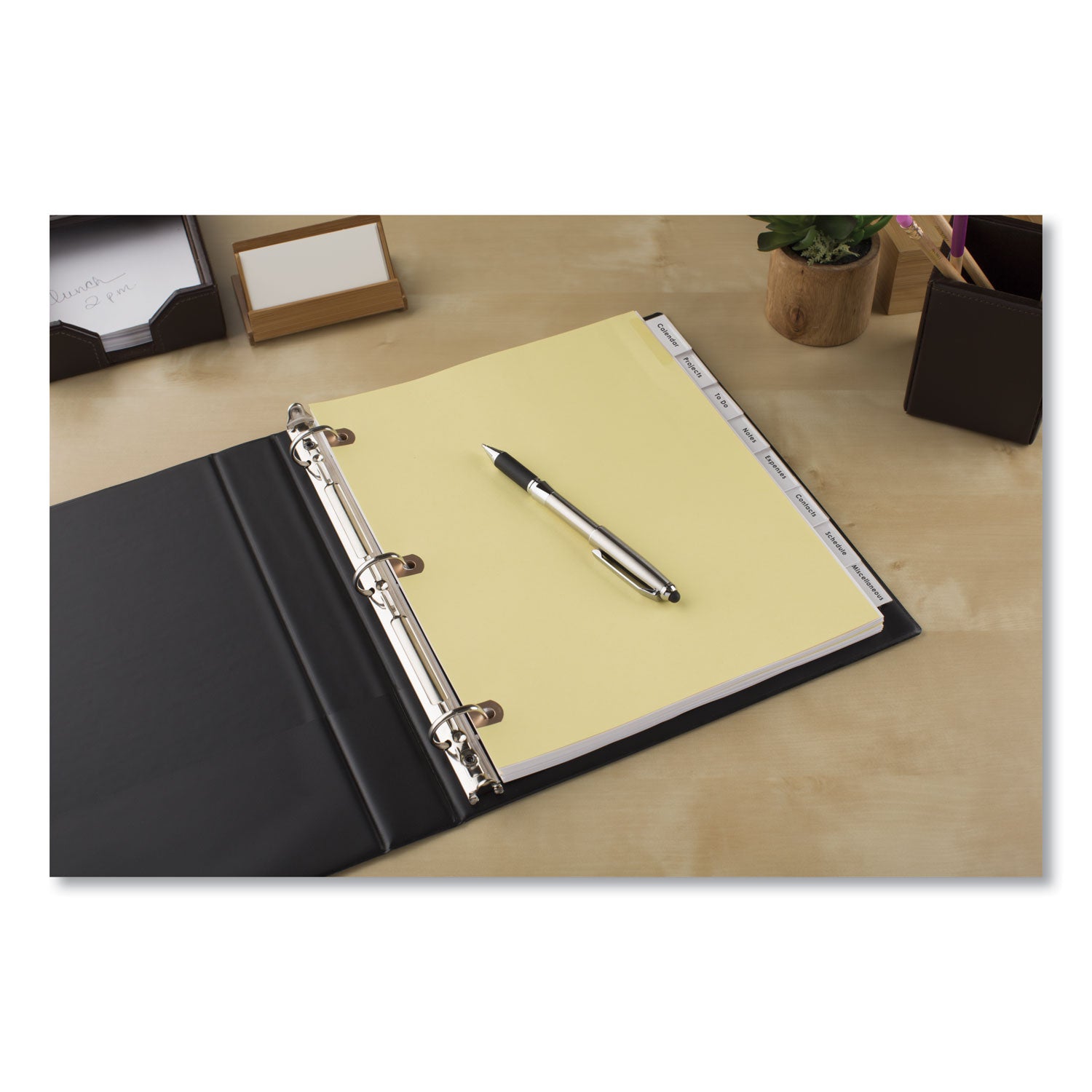 Insertable Big Tab Dividers, 8-Tab, Double-Sided Gold Edge Reinforcing, 11 x 8.5, Buff, Clear Tabs, 1 Set - 