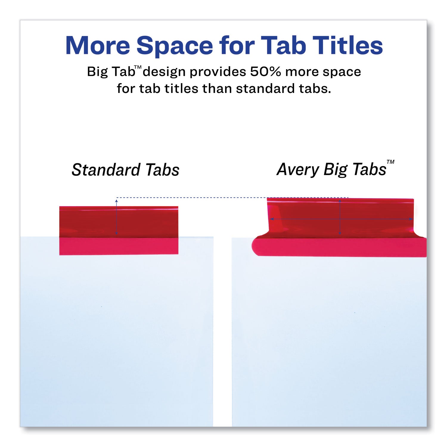 Insertable Big Tab Dividers, 5-Tab, Double-Sided Gold Edge Reinforcing, 11 x 8.5, White, Assorted Tabs, 1 Set - 