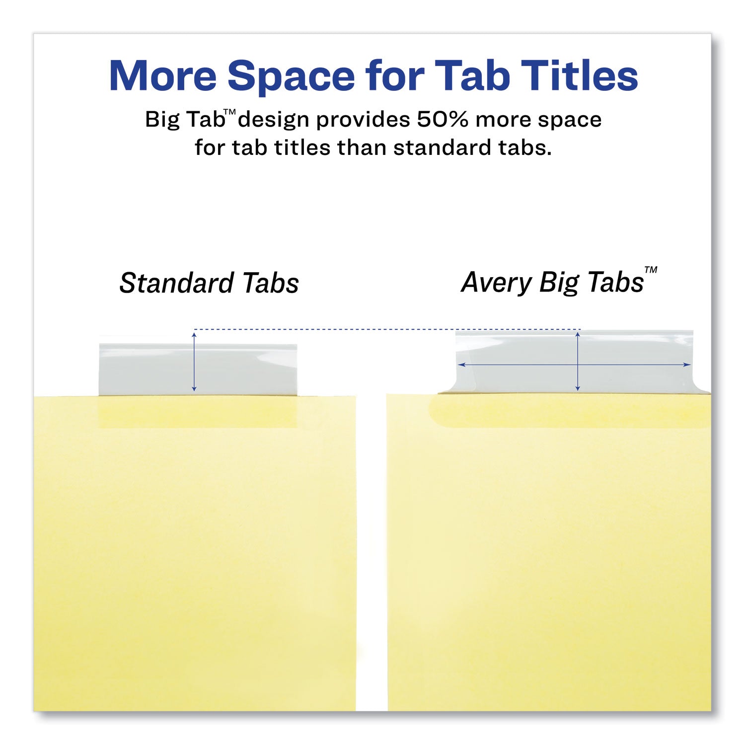 Insertable Big Tab Dividers, 8-Tab, Double-Sided Gold Edge Reinforcing, 11 x 8.5, Buff, Clear Tabs, 1 Set - 