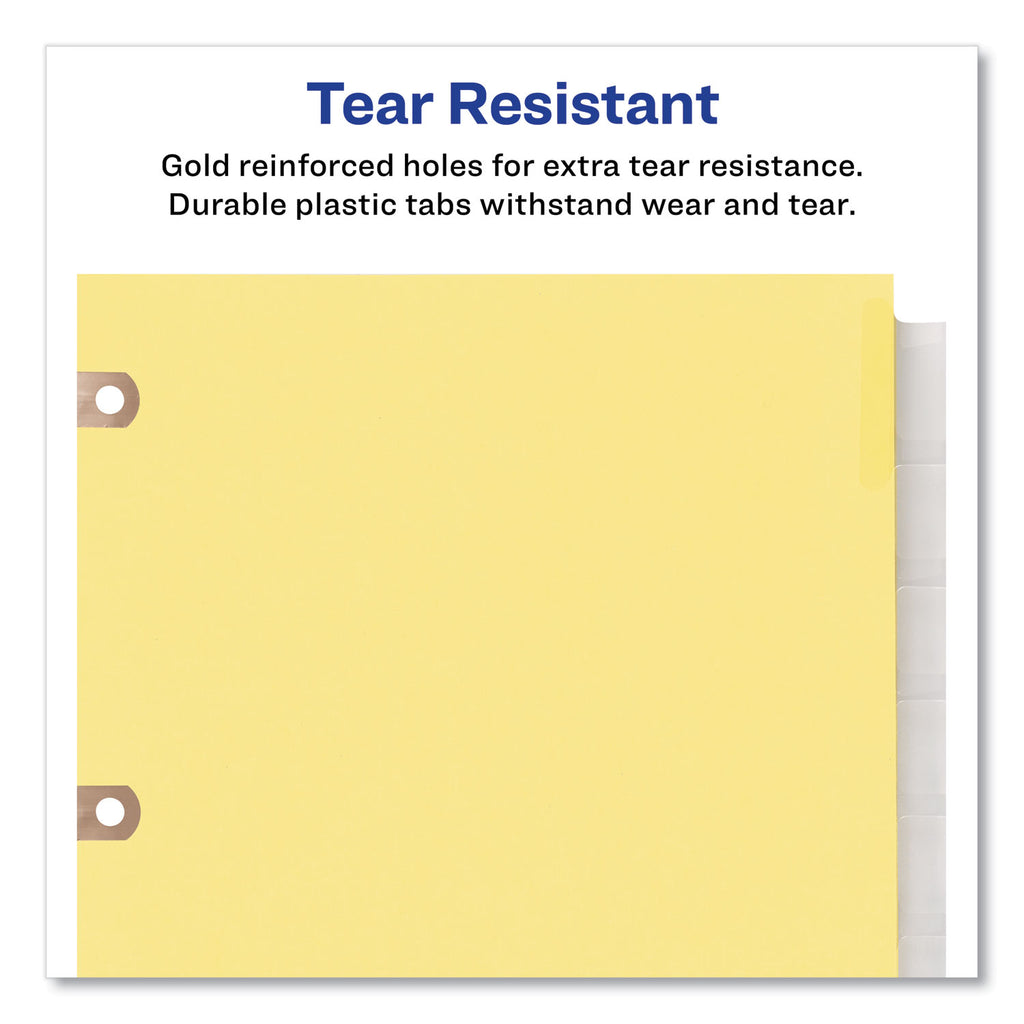 Insertable Big Tab Dividers, 5-Tab, Single-Sided Copper Edge Reinforcing, 11 x 8.5, Buff, Clear Tabs, 1 Set - 