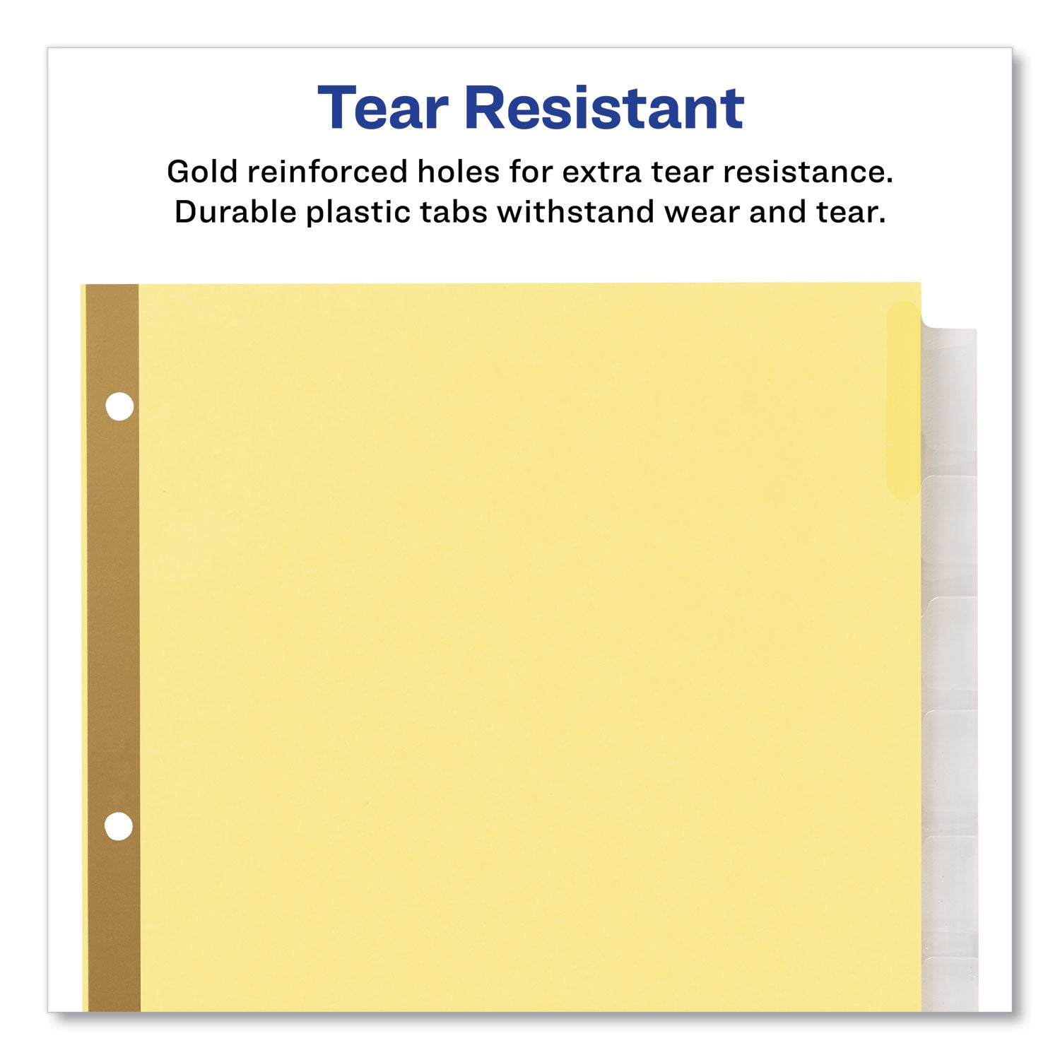 Insertable Big Tab Dividers, 8-Tab, Double-Sided Gold Edge Reinforcing, 11 x 8.5, Buff, Clear Tabs, 24 Sets - 