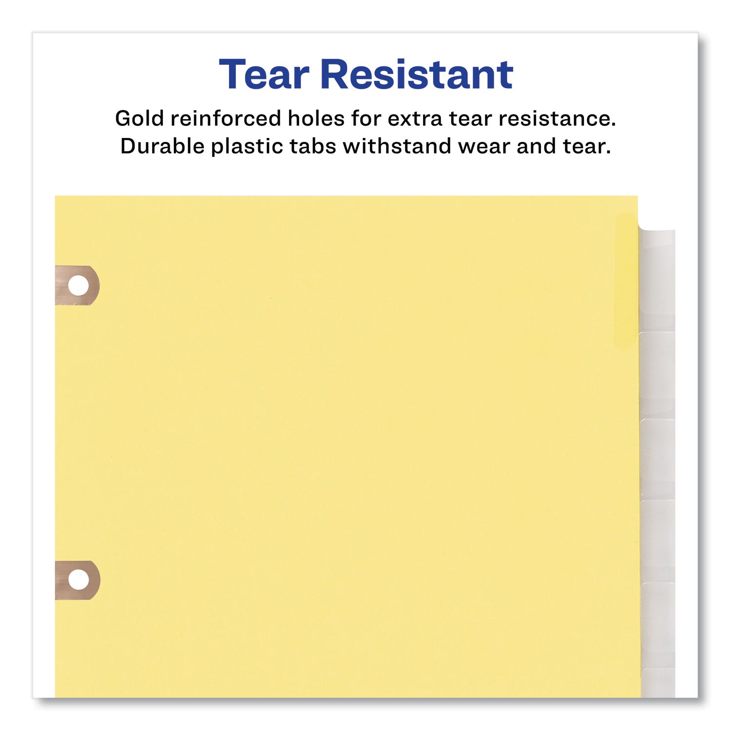 Insertable Big Tab Dividers, 8-Tab, Double-Sided Gold Edge Reinforcing, 11 x 8.5, Buff, Clear Tabs, 1 Set - 