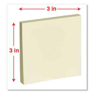 Self-Stick Note Pads, 3" x 3", Assorted Pastel Colors, 100 Sheets/Pad, 12 Pads/Pack - 