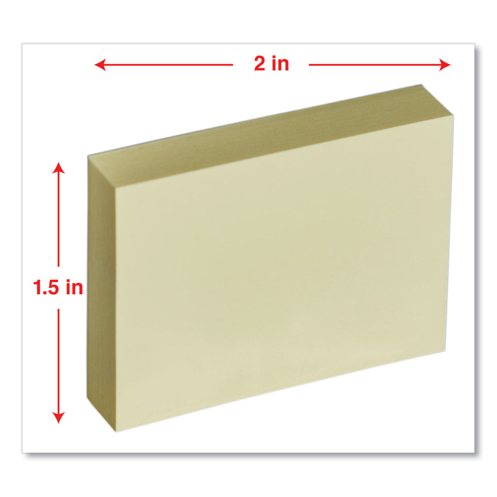 Self-Stick Note Pads, 1.5" x 2", Assorted Pastel Colors, 100 Sheets/Pad, 12 Pads/Pack - 