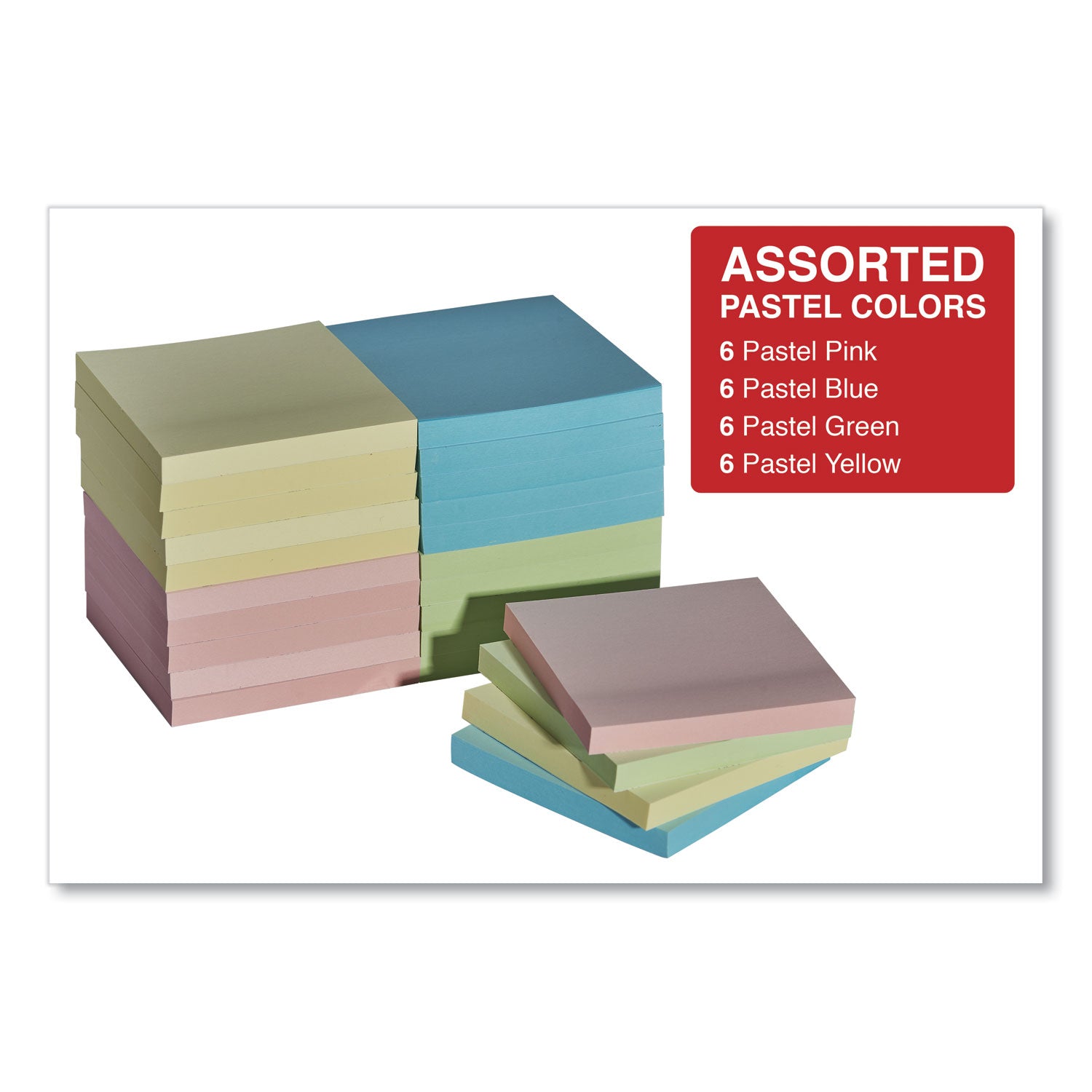 self-stick-note-pad-cabinet-pack-3-x-3-assorted-pastel-colors-90-sheets-pad-24-pads-pack_unv35695 - 5