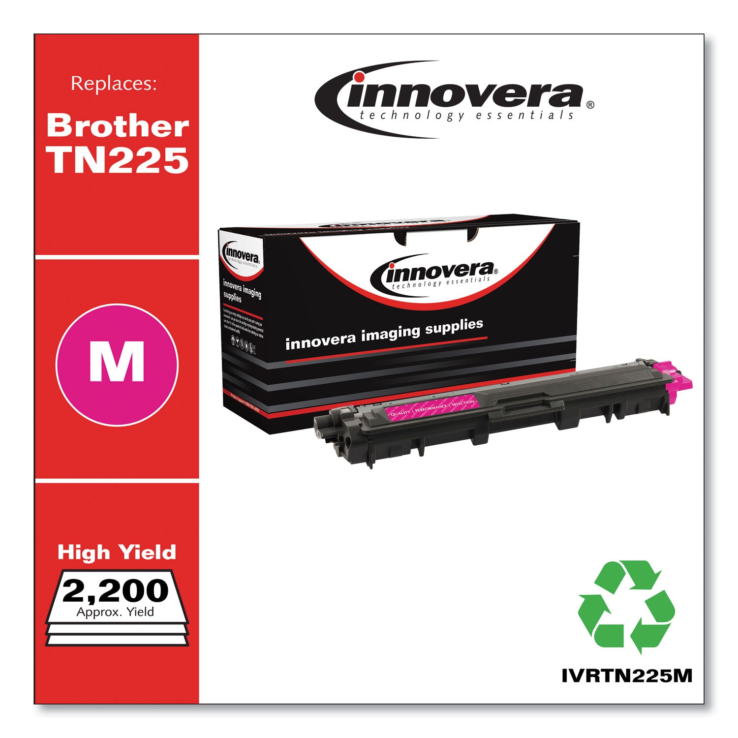 Remanufactured Magenta High-Yield Toner, Replacement for TN225M, 2,200 Page-Yield, Ships in 1-3 Business Days