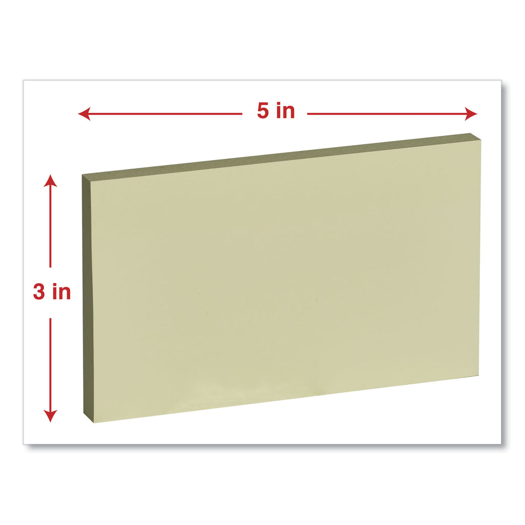 Self-Stick Note Pad Value Pack, 3" x 5", Yellow, 100 Sheets/Pad, 18 Pads/Pack - 