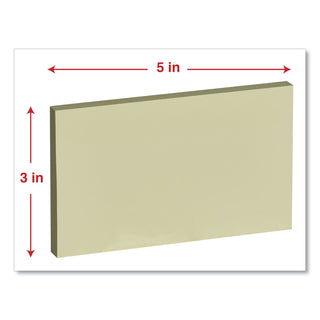 Self-Stick Note Pad Value Pack, 3" x 5", Yellow, 100 Sheets/Pad, 18 Pads/Pack - 