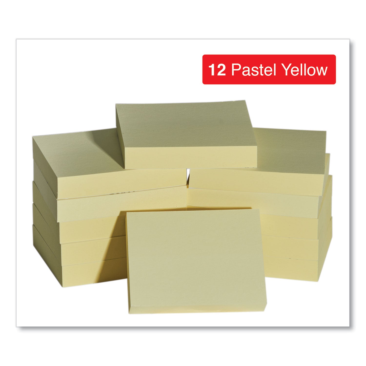 Self-Stick Note Pads, 1.5" x 2", Yellow, 100 Sheets/Pad, 12 Pads/Pack - 