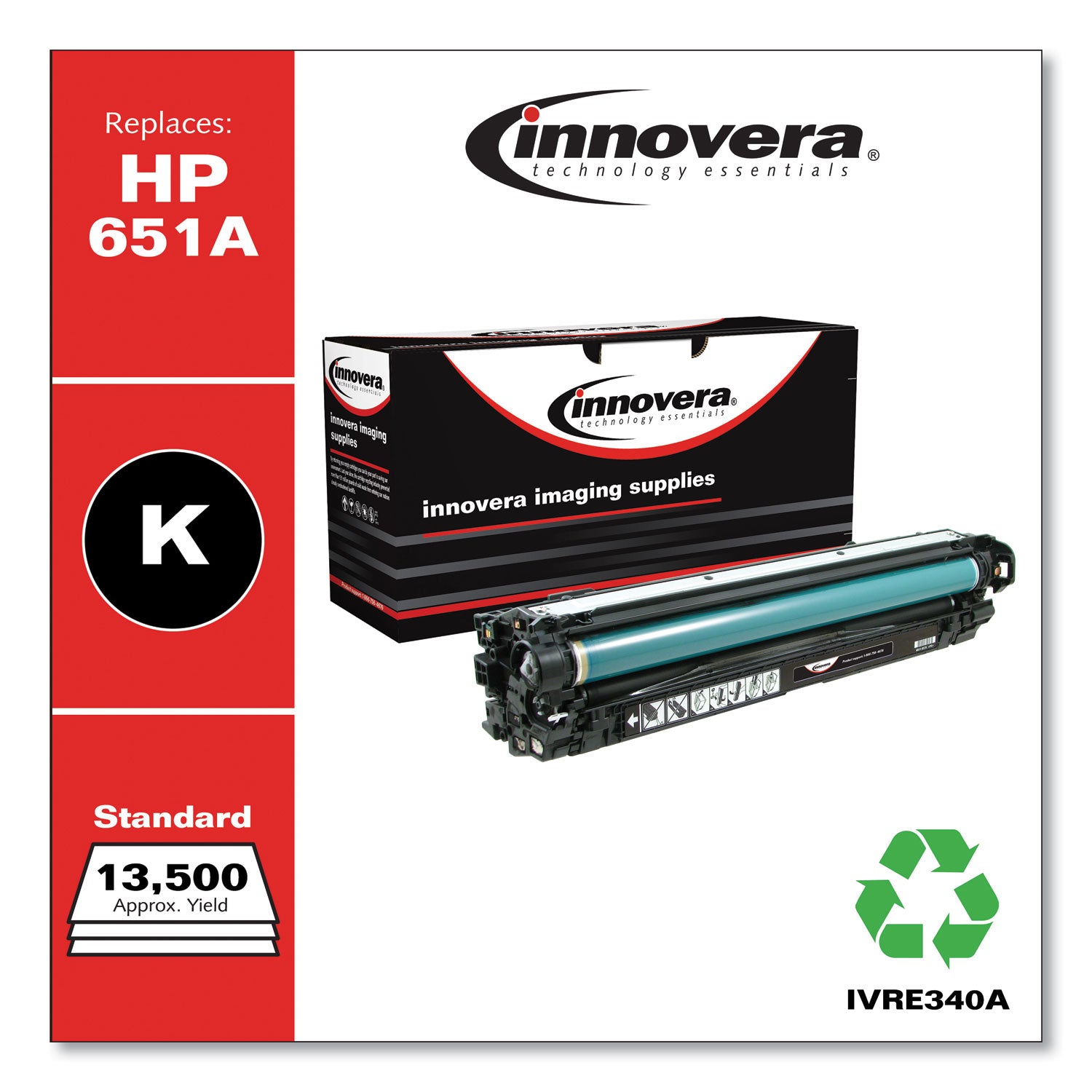 Remanufactured Black Toner, Replacement for 651A (CE340A), 16,000 Page-Yield, Ships in 1-3 Business Days