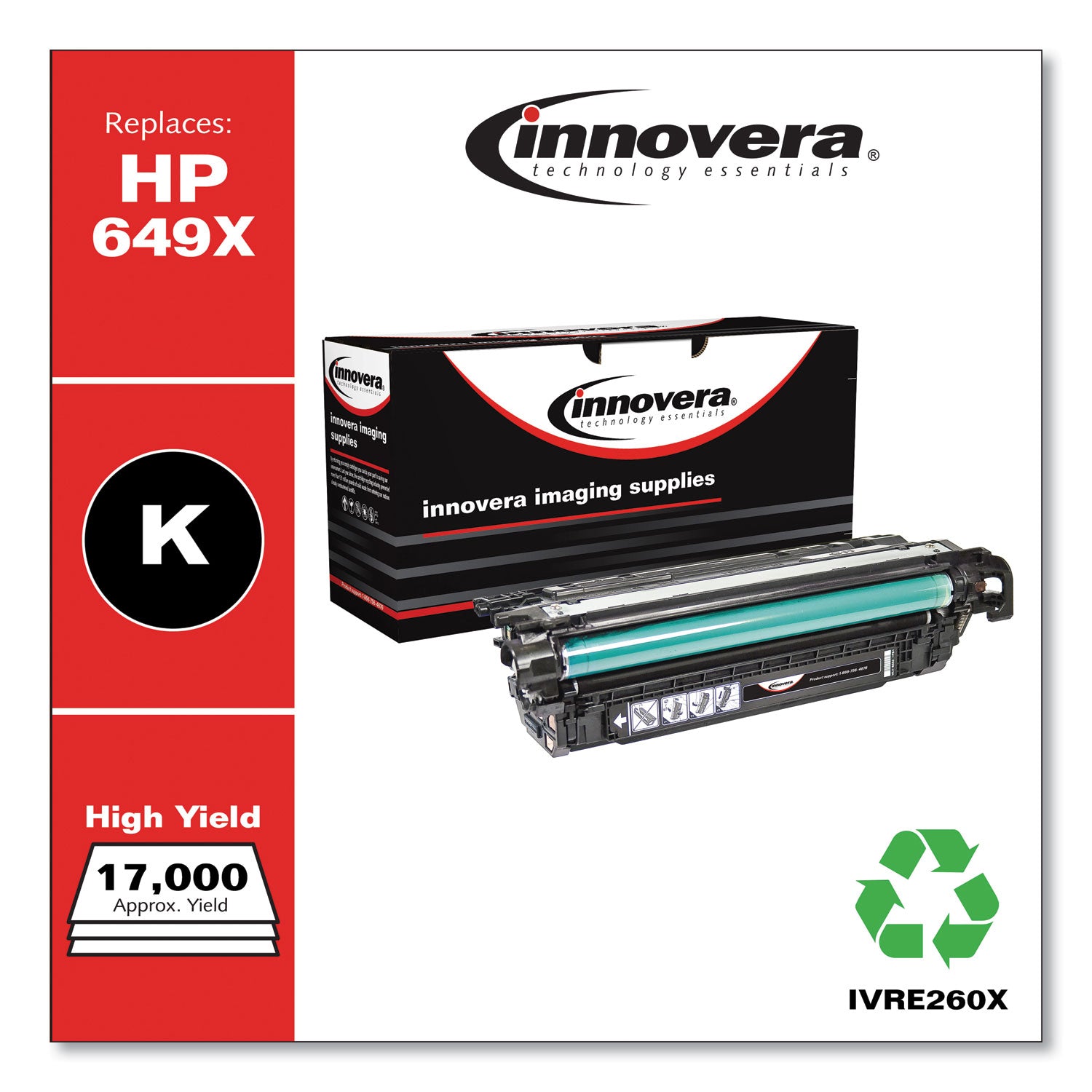 Remanufactured Black High-Yield Toner, Replacement for 649X (CE260X), 17,000 Page-Yield, Ships in 1-3 Business Days