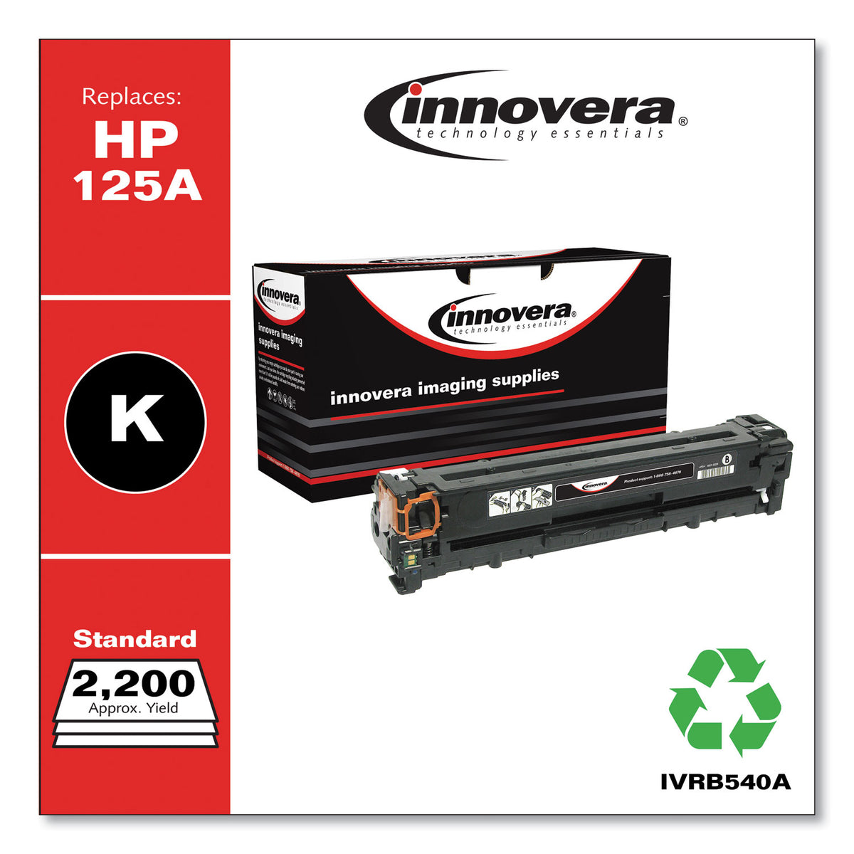 Innovera - B540A Compatible Reman Toner, 2,200 Page Yield, Black, Sold as 1 EA