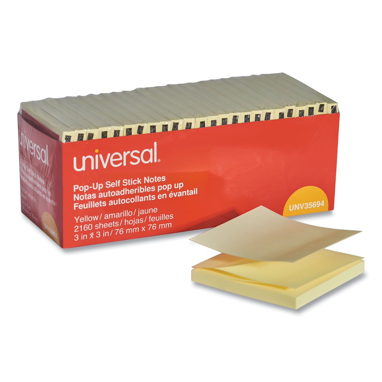 fan-folded-self-stick-pop-up-note-pads-cabinet-pack-3-x-3-yellow-90-sheets-pad-24-pads-pack_unv35694 - 1
