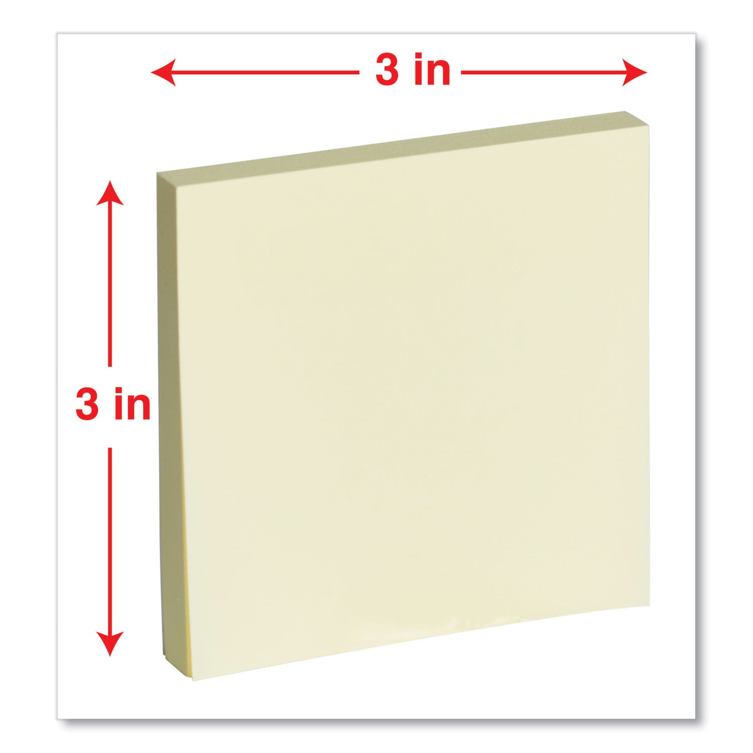 Self-Stick Note Pad Value Pack, 3" x 3", Yellow, 100 Sheets/Pad, 18 Pads/Pack - 