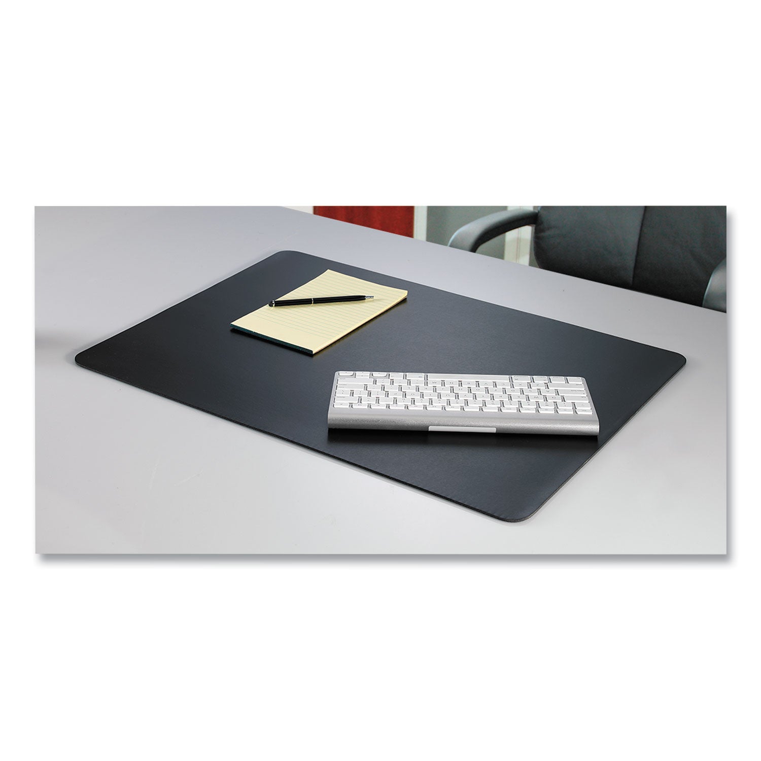 Rhinolin II Desk Pad with Antimicrobial Protection, 36 x 24, Black - 