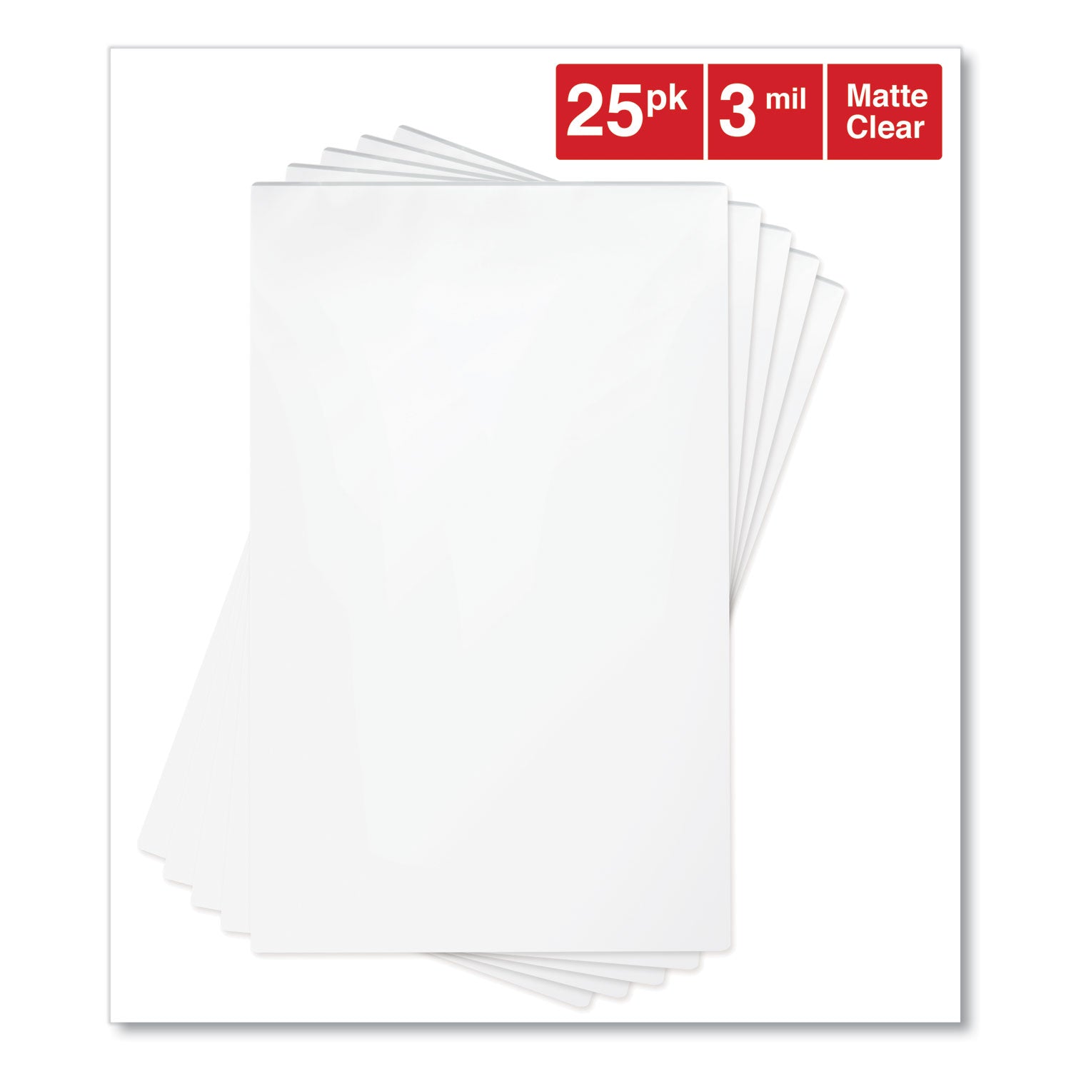 Laminating Pouches, 3 mil, 9" x 14.5", Gloss Clear, 25/Pack - 